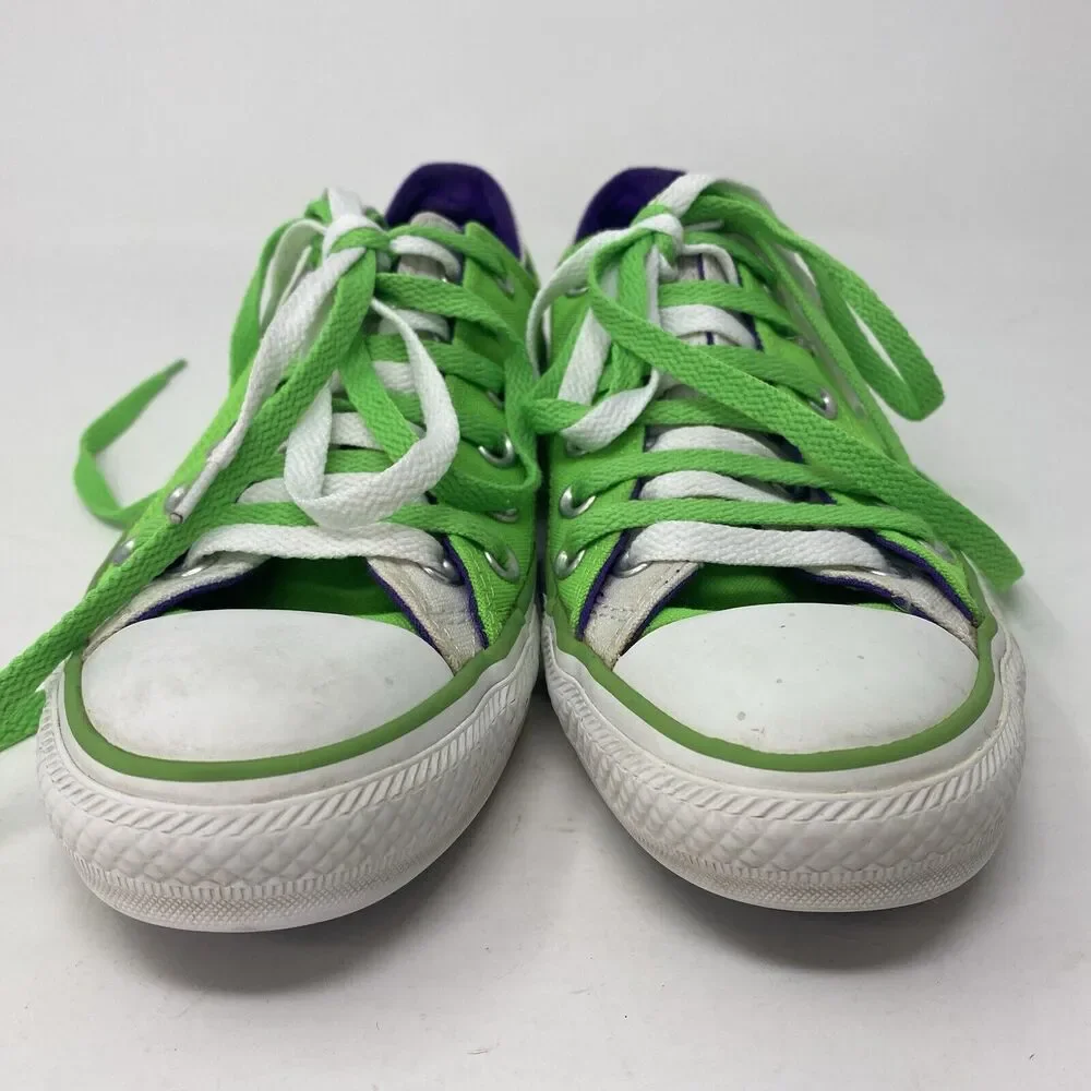 Converse Unisex All Star Neon Green Purple Shoes Sneakers Size Men's 6 Women's 8